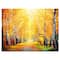 Designart - Yellow Autumn Trees in Sunray - Large Landscape Canvas Art Print